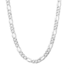 Thumbnail Image 1 of Solid Sterling Silver Pavé Diamond-Cut Figaro Chain - 20"