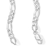 Thumbnail Image 3 of Solid Sterling Silver Pavé Diamond-Cut Figaro Chain - 20"