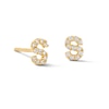 Thumbnail Image 1 of 10K Solid Gold CZ Initial “S” Studs