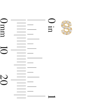 10K Solid Gold CZ Initial “S” Studs