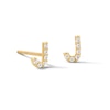 Thumbnail Image 1 of 10K Solid Gold CZ Initial “J” Studs