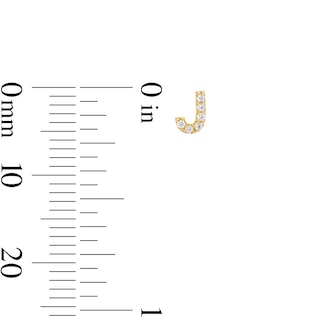 10K Solid Gold CZ Initial “J” Studs