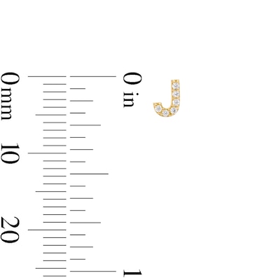 10K Solid Gold CZ Initial “J” Studs