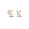 10K Solid Gold CZ Initial “K” Studs