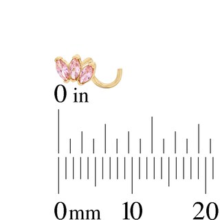 14K Semi-Solid Gold CZ Pink Screw Nose Stud - 22G 1/2"