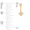 Thumbnail Image 2 of 10K Solid Gold CZ Clover Curved Barbell Ring - 16G 3/8"