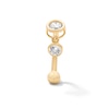 Thumbnail Image 1 of 10K Solid Gold CZ Dangle Curved Barbell - 16G 5/16"
