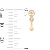 Thumbnail Image 2 of 10K Solid Gold CZ Dangle Curved Barbell - 16G 5/16"