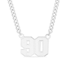 Thumbnail Image 1 of Sterling Silver Double Digit Number Curb Chain - 20"