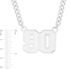 Thumbnail Image 2 of Sterling Silver Double Digit Number Curb Chain - 20"