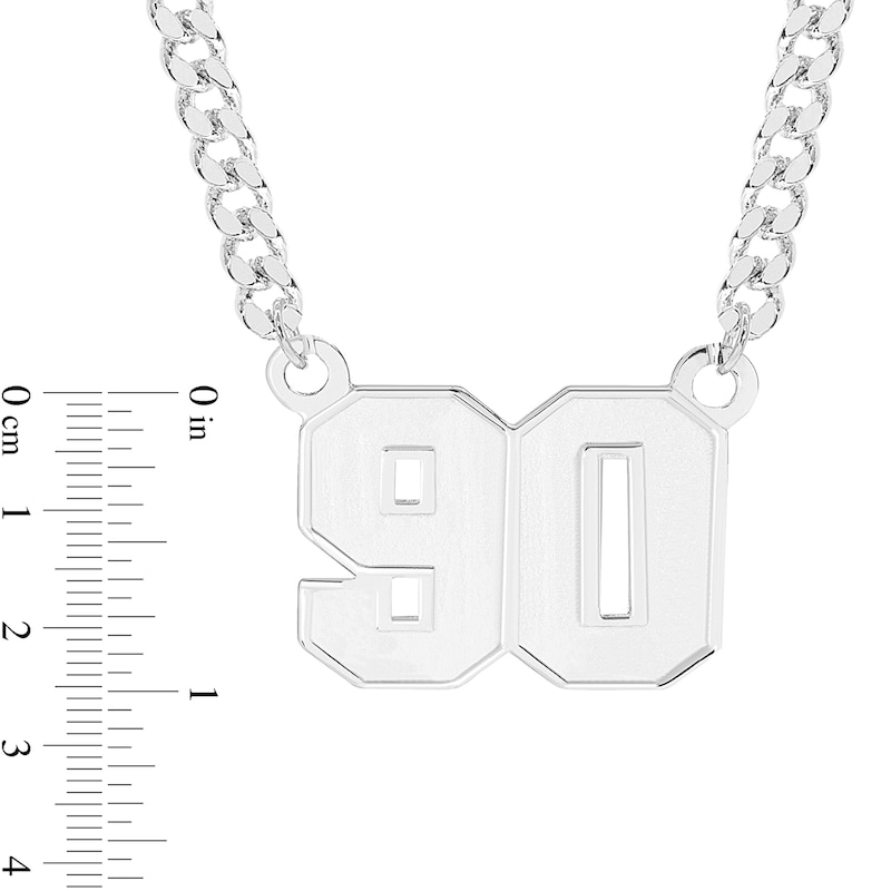 Main Image 2 of Sterling Silver Double Digit Number Curb Chain - 20"