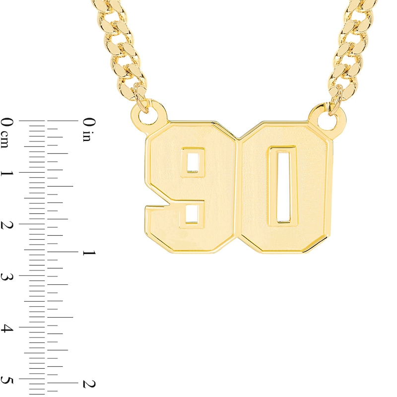 Main Image 2 of 14K Gold Plated Double Digit Number Curb Chain - 18" + 2”