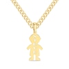 Thumbnail Image 1 of 14K Gold Plated Boy Silhouette Name Curb Chain Pendant - 18”