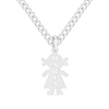 Thumbnail Image 1 of Sterling Silver Girl Silhouette Name Curb Chain Pendant - 18”
