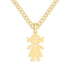 Thumbnail Image 1 of 14K Gold Plated Girl Silhouette Name Curb Chain Pendant - 18”