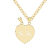 14K Gold Plated Breakable Heart Initials Curb Chain Pendant - 18”
