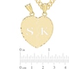 14K Gold Plated Breakable Heart Initials Curb Chain Pendant - 18”