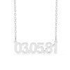 Thumbnail Image 1 of Sterling Silver Diamond Accent Date Bar Necklace - 18”