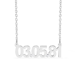 Sterling Silver Diamond Accent Date Bar Necklace - 18”