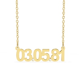 14K Gold Plated Diamond Accent Date Bar Necklace - 18”