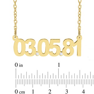 14K Gold Plated Diamond Accent Date Bar Necklace - 18”