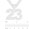 Thumbnail Image 2 of Sterling Silver 1/20 CT. T.W. Diamond Number Curb Chain Necklace - 18" + 2"