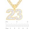 Thumbnail Image 2 of 14K Gold Plated 1/20 CT. T.W. Diamond Number Curb Chain Necklace - 18" + 2”