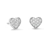 Thumbnail Image 1 of Solid Sterling Silver CZ Heart Cluster Studs