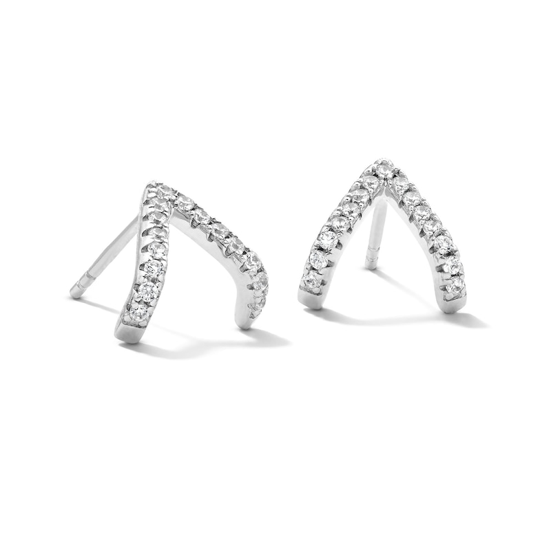 Main Image 1 of Solid Sterling Silver CZ Talon Studs