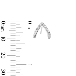 Solid Sterling Silver CZ V Cuff Studs