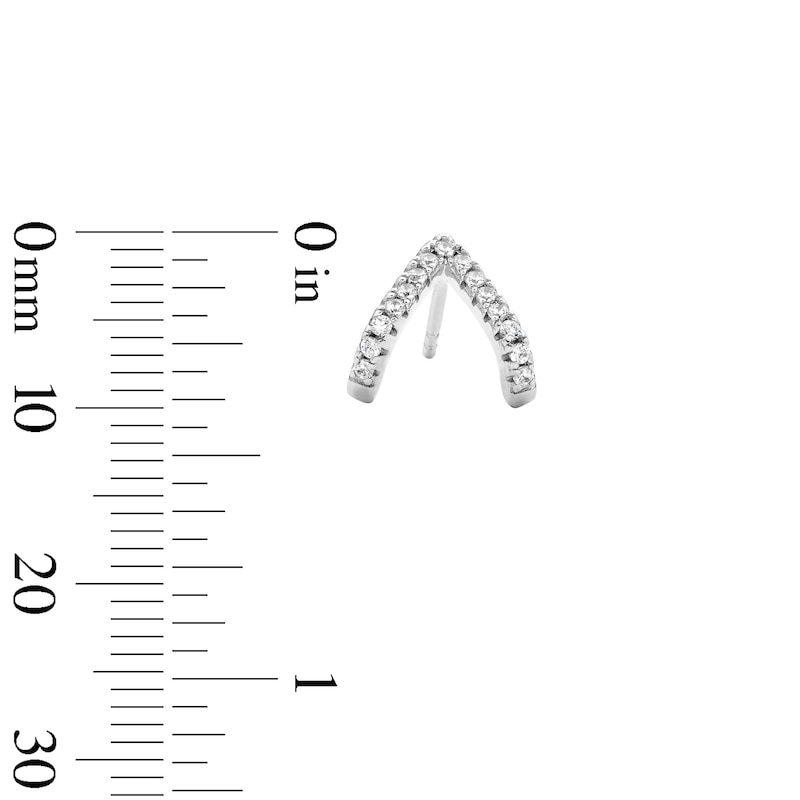 Main Image 2 of Solid Sterling Silver CZ Talon Studs