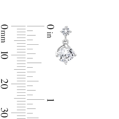 Solid Sterling Silver CZ Drop Earrings