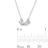 Thumbnail Image 3 of Sterling Silver CZ Emerald and Pear Toi et Moi Necklace - 18"
