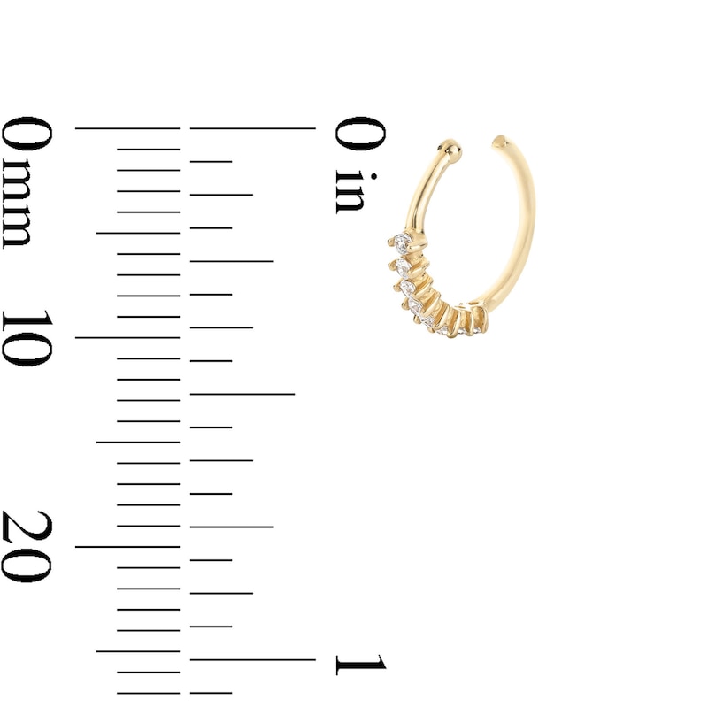 Main Image 4 of 10K Semi-Solid Gold CZ Nose Ring - 20G 5/16"