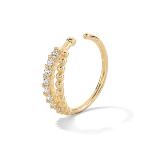 10K Solid Gold CZ Nose Ring - 20G 5/16"