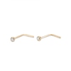 Thumbnail Image 1 of 10K Solid Gold CZ L-Shape Nose Stud Set - 24G 3/16"