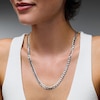 Thumbnail Image 2 of Solid Sterling Silver Pavé Diamond-Cut Curb Chain - 22"