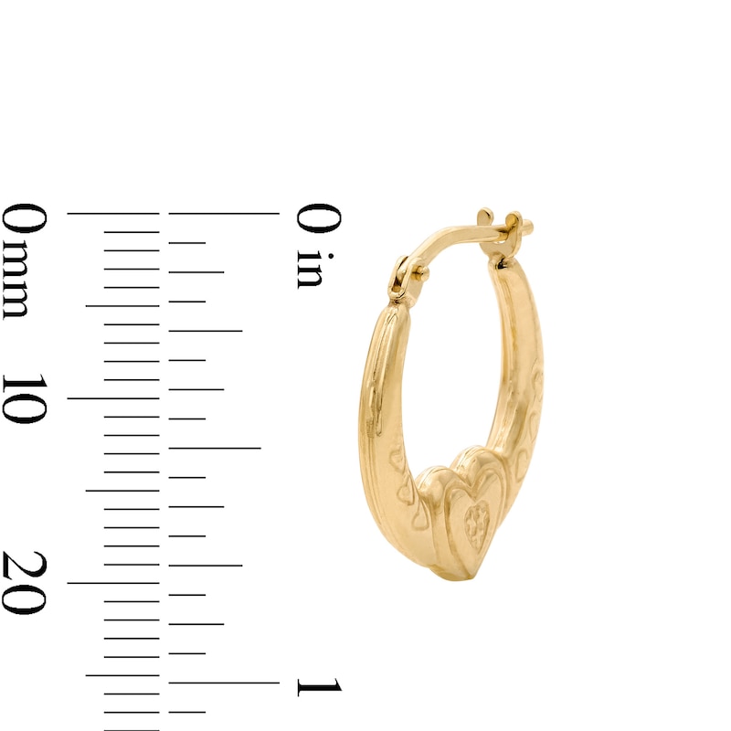 10K Gold Bonded Heart Hoop Earrings