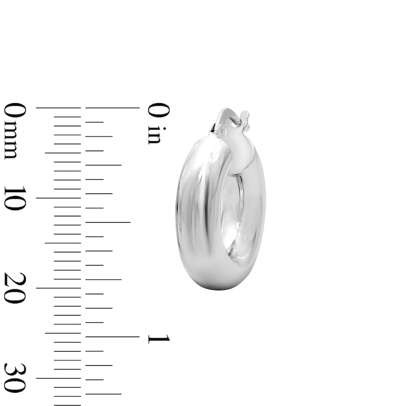 Main Image 3 of Hollow Sterling Silver Domed Hoops