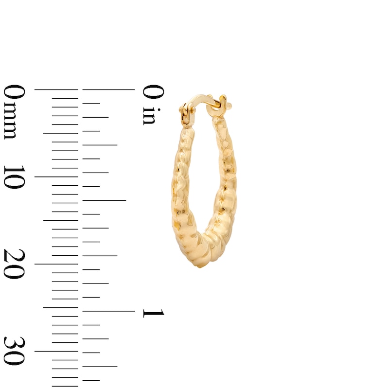 10K Gold Bonded Puff Heart Textured Hoops