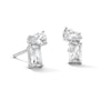 Thumbnail Image 1 of Solid Sterling CZ Emerald-Cut and Pear-Shaped Studs