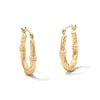 Thumbnail Image 1 of 10K Gold Bonded Collar Spiral Oval Hoops