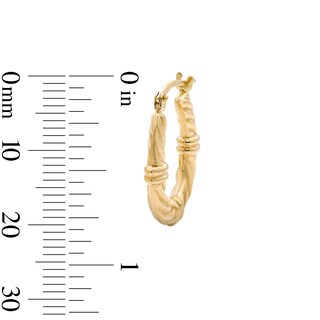 10K Gold Bonded Collar Spiral Oval Hoops