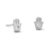 Thumbnail Image 1 of Solid Sterling Silver CZ Hamsa Studs