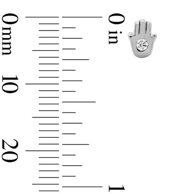 Solid Sterling Silver CZ Hamsa Studs