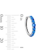 Thumbnail Image 3 of Solid Sterling Silver Simulated Blue Opal Huggie Hoops