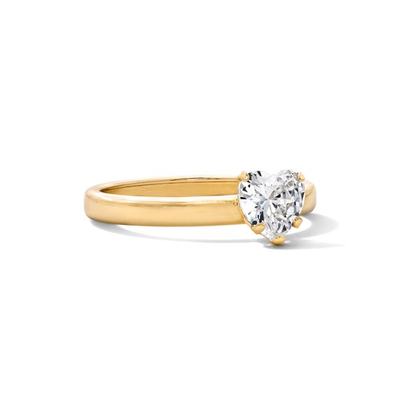 10K Gold Bonded CZ Heart Solitaire Ring - Size 7.5