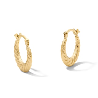 10K Gold Bonded Tapered Swirl Hoops