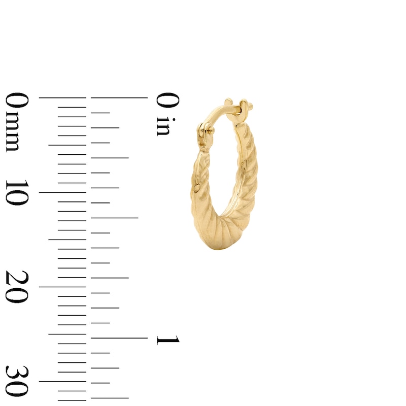 10K Gold Bonded Tapered Swirl Hoops