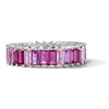 Thumbnail Image 1 of Solid Sterling Silver CZ Pink Ombré Eternity Band - Size 7